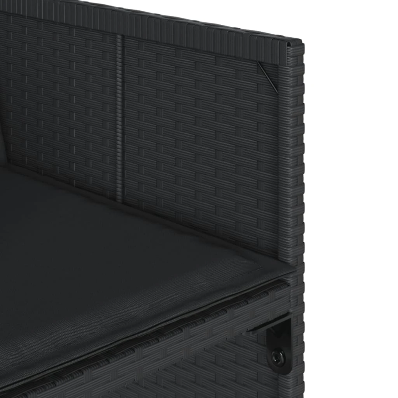 vidaXL 9-daļīgs dārza mēbeļu komplekts, matrači, melns, PE rotangpalma