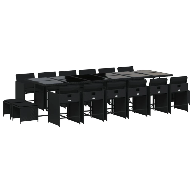 vidaXL 17-daļīgs dārza mēbeļu komplekts ar matračiem, PE rotangpalma