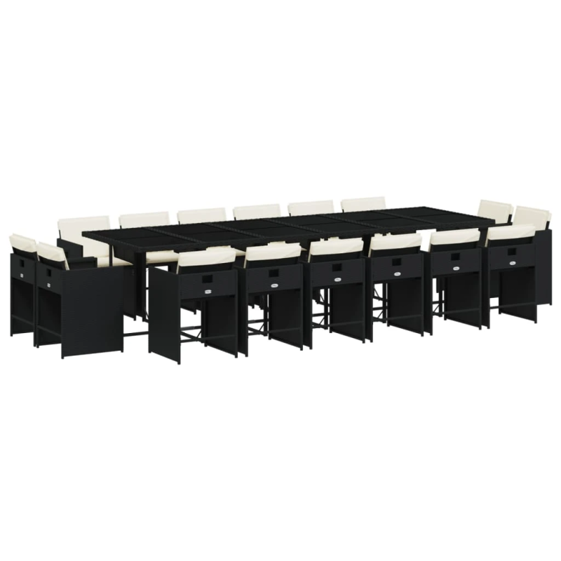 vidaXL 17-daļīgs dārza mēbeļu komplekts ar matračiem, PE rotangpalma