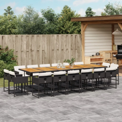 vidaXL 17-daļīgs dārza mēbeļu komplekts ar matračiem, PE rotangpalma