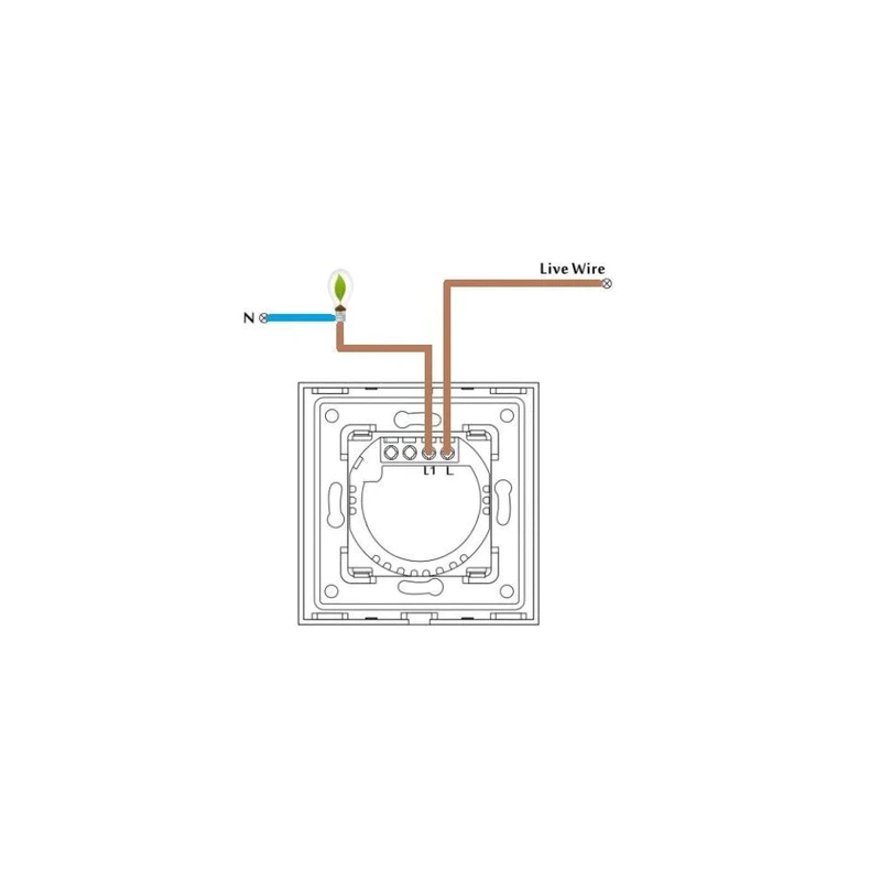 Spring One Gang, One Way Touch Switch, Glass White