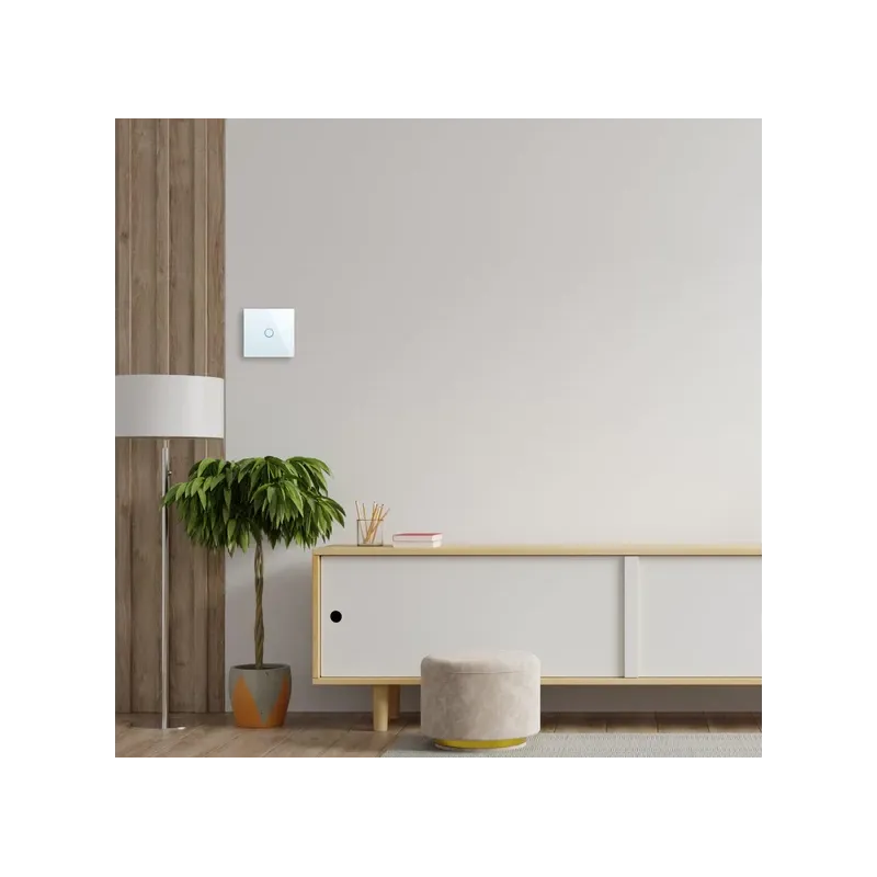 Spring One Gang, One Way Touch Switch, Glass White