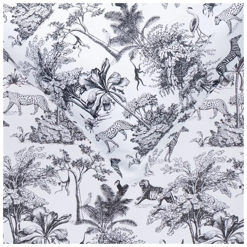 Bedding Set Domoletti Savari 7756, White-Black, 140 x 200 cm