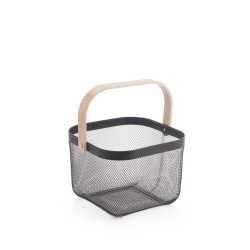 Grozs melns dzelz.koka rokt.25x24.5x18cm