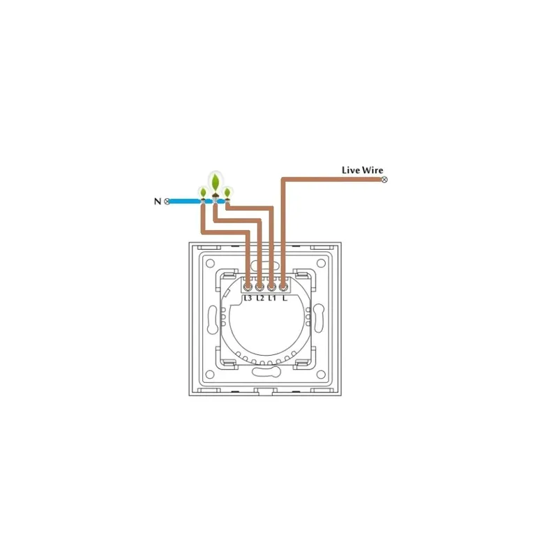 Spring Three Gang, One Way Touch Switch, Glass White