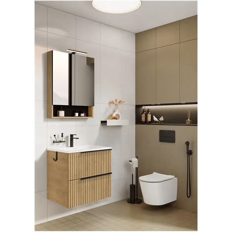 Piekarināms vannas istabas skapis Masterjero Lamello, brūna, 44.9 cm x 60 cm x 53 cm