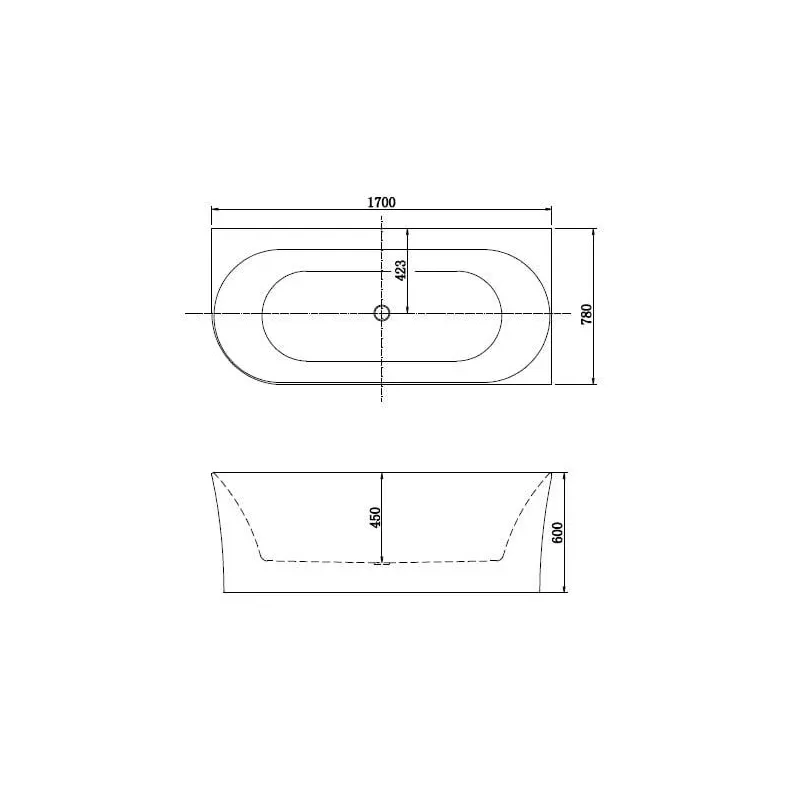 Vanna, brīvi stāvoša Masterjero 139778L, 170 cm x 78 cm x 60 cm, labā, balta