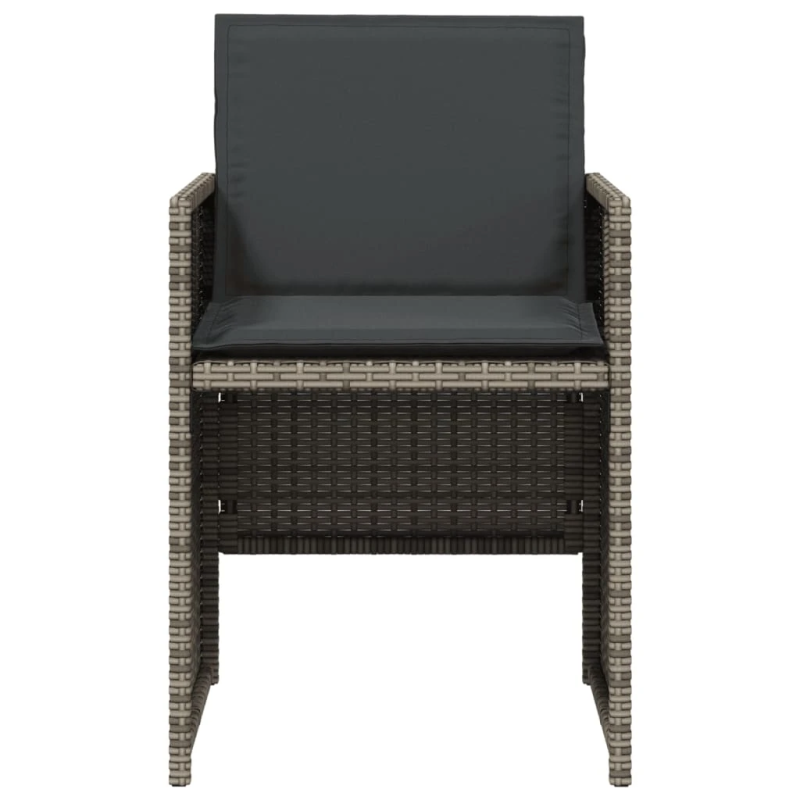 vidaXL dārza krēsli ar matračiem, 4 gab., pelēka PE rotangpalma