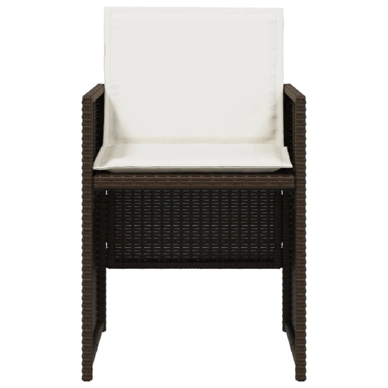 vidaXL dārza krēsli, 4 gab., ar matračiem, PE rotangpalma, brūni