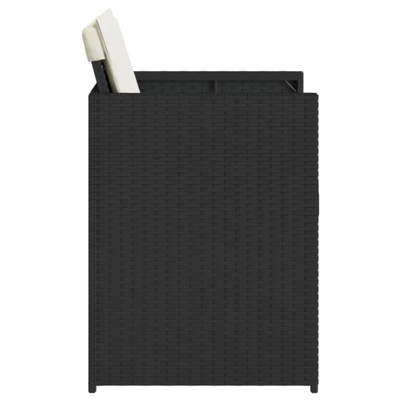 vidaXL dārza krēsli, 4 gab., ar matračiem, PE rotangpalma, melni