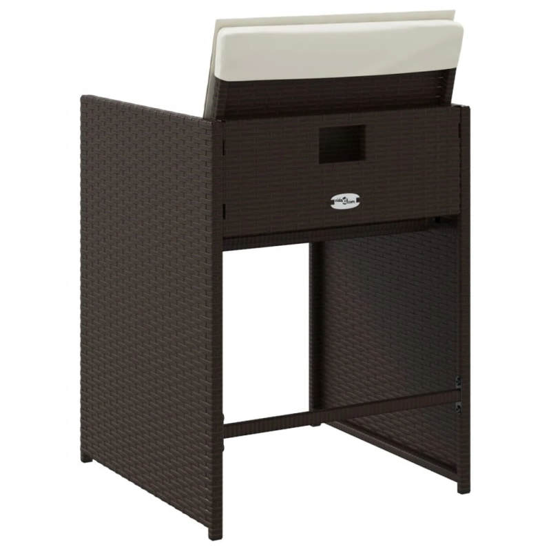 vidaXL dārza krēsli, 4 gab., ar matračiem, PE rotangpalma, brūni