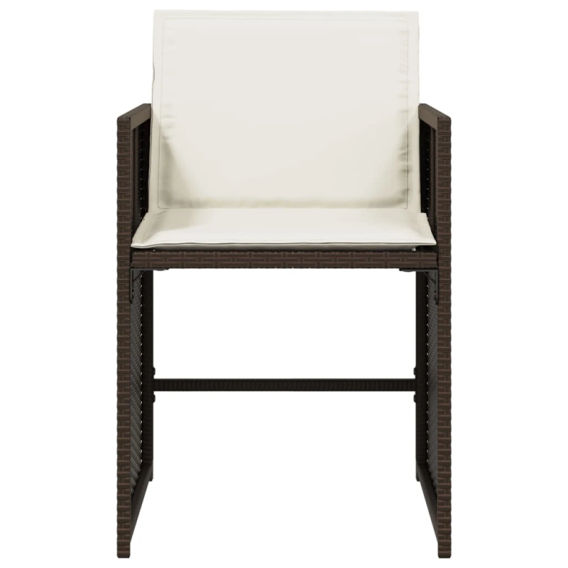 vidaXL dārza krēsli, 4 gab., ar matračiem, PE rotangpalma, brūni