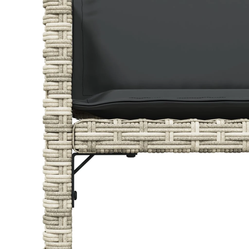 vidaXL dārza krēsli ar matračiem, 4 gab., gaiši pelēka PE rotangpalma