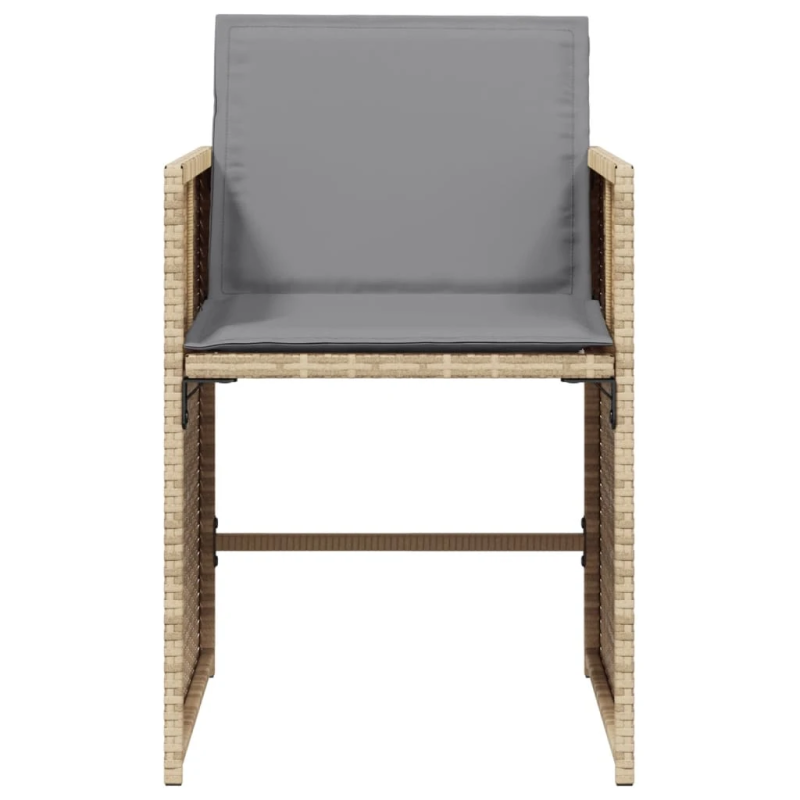 vidaXL dārza krēsli ar matračiem, 4 gab., bēša polietilēna rotangpalma