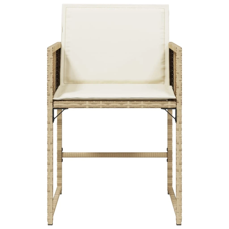 vidaXL dārza krēsli ar matračiem, 4 gab., bēša PE rotangpalma