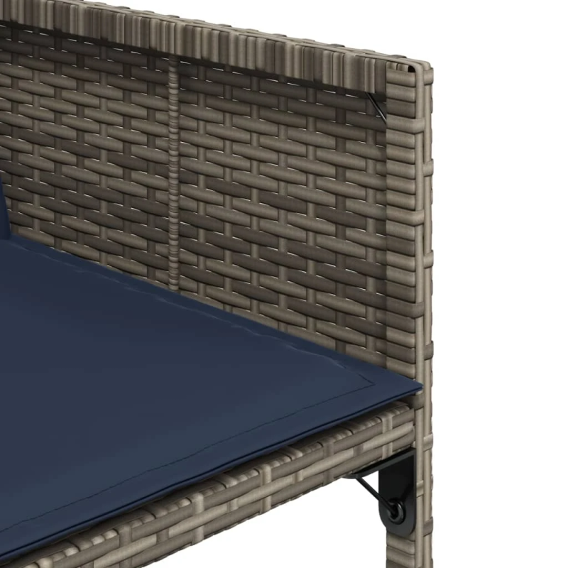 vidaXL dārza krēsli ar matračiem, 4 gab., pelēka PE rotangpalma