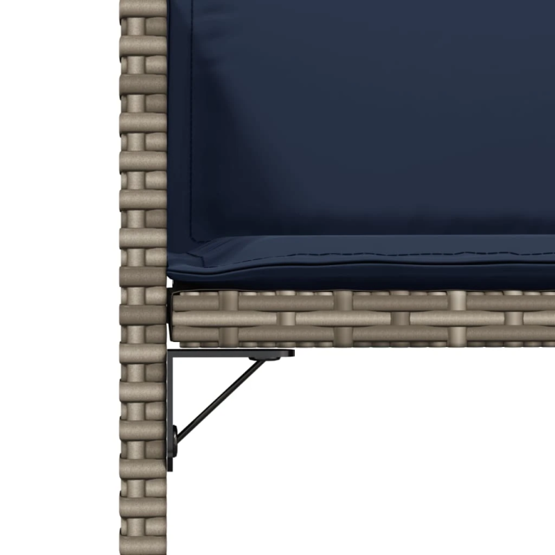 vidaXL dārza krēsli ar matračiem, 4 gab., pelēka PE rotangpalma