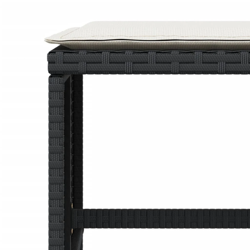 vidaXL dārza soli ar matračiem, 4 gab., melni, 40x40x35 cm, PE