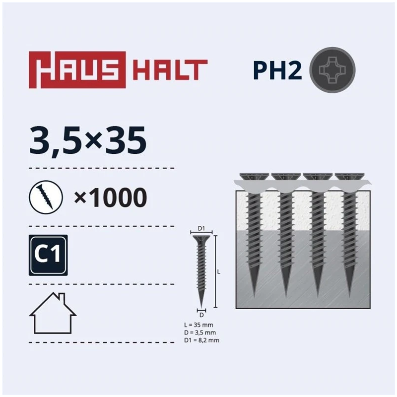 Kokskrūves ģ.lentē 3.5x35 met 1000gab