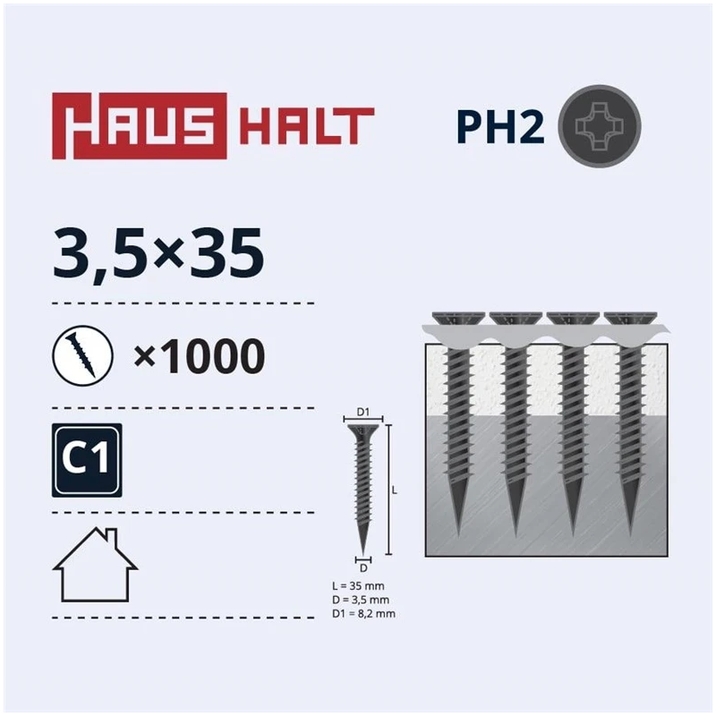Kokskrūves ģ.lentē 3.5x35 met 1000gab