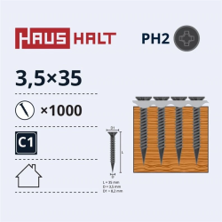 Kokskrūves ģ.lentē 3.5x35 kok 1000gab