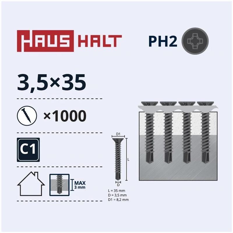 Kokskrūves ģ.len 3.5x35 met.urb 1000gab