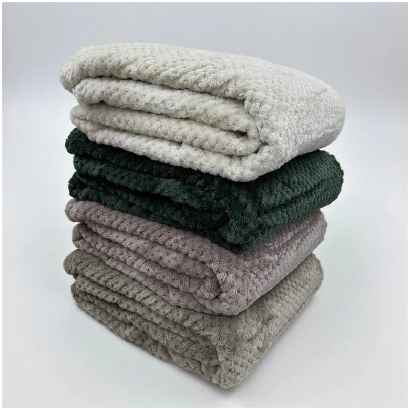 Pleds waffle flannel 150x200cm bēšs