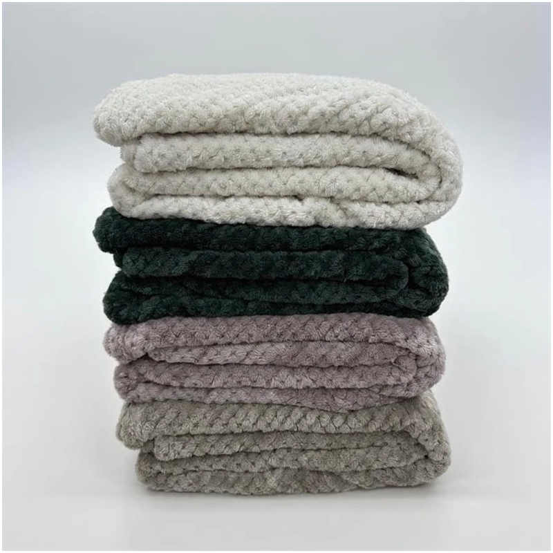 Pleds waffle flannel 150x200cm bēšs