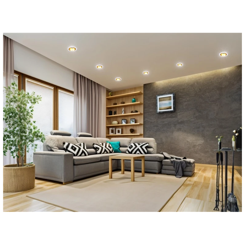 Lampa ieb.domoletti ardu gu10 mat.zelts