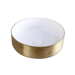 Vannitoa kraanikauss Domoletti, 36 cm x 36 cm x 12 cm, kuldne v.-valge v.