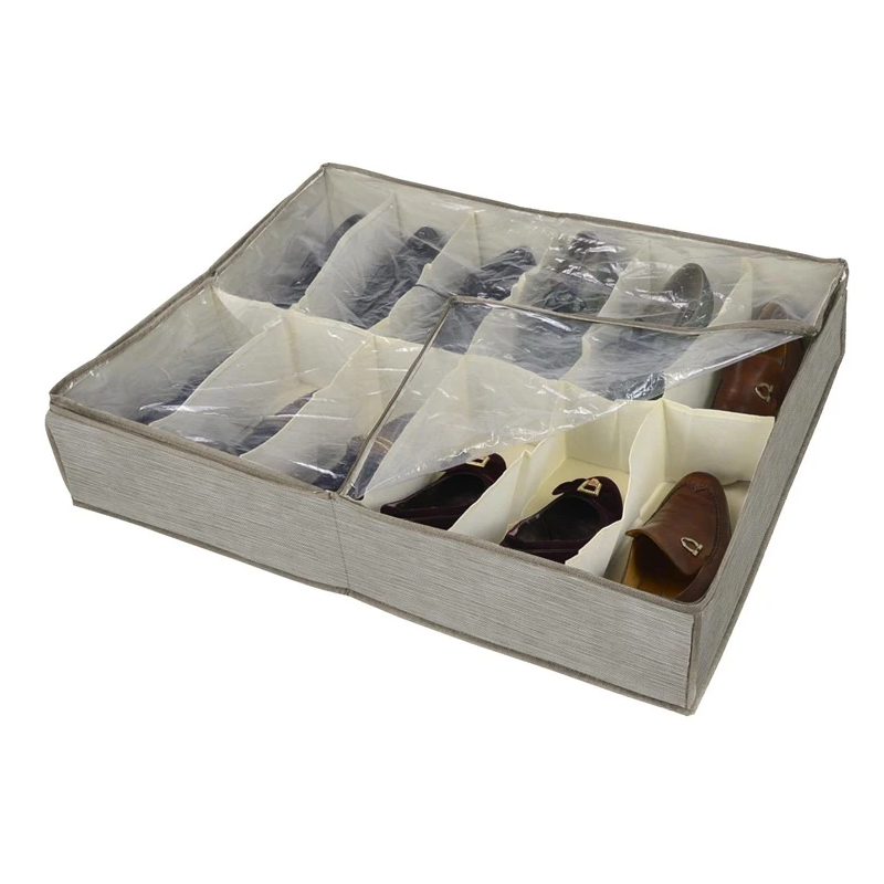 Kaste apavu 12 nod.74.5x60x15cm bēša