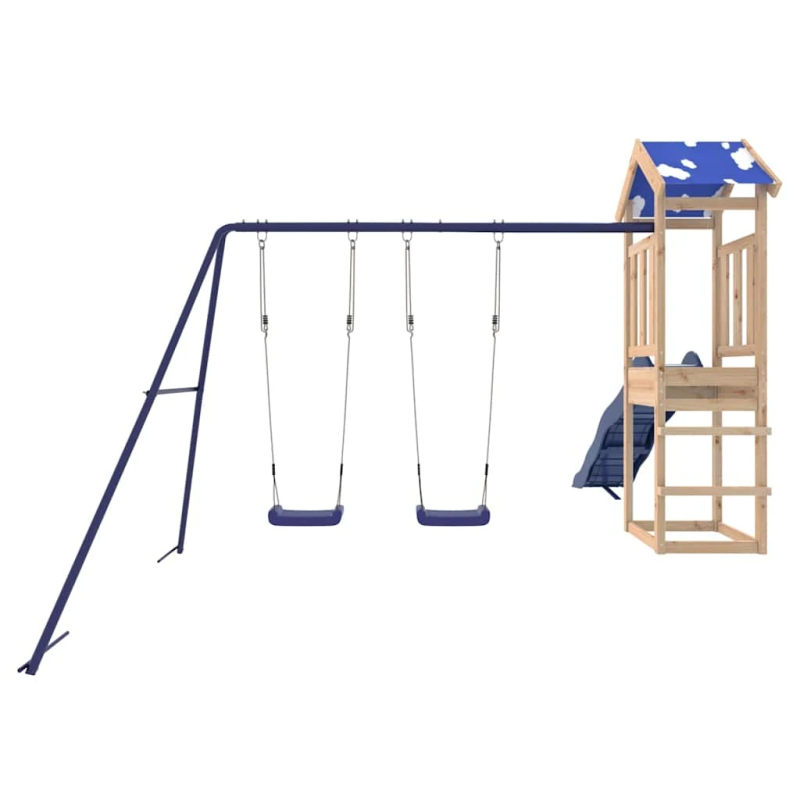 vidaXL āra rotaļu laukums, priedes masīvkoks