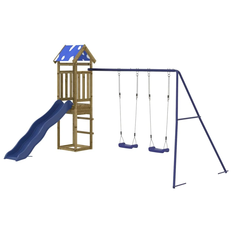 vidaXL āra rotaļu laukums, impregnēts priedes koks