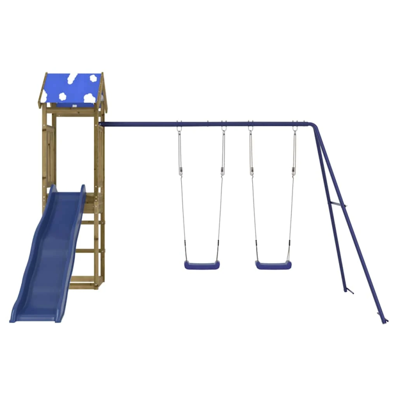 vidaXL āra rotaļu laukums, impregnēts priedes koks