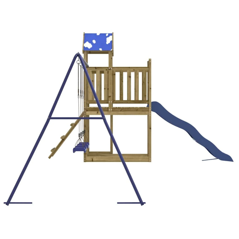 vidaXL āra rotaļu laukums, impregnēts priedes koks