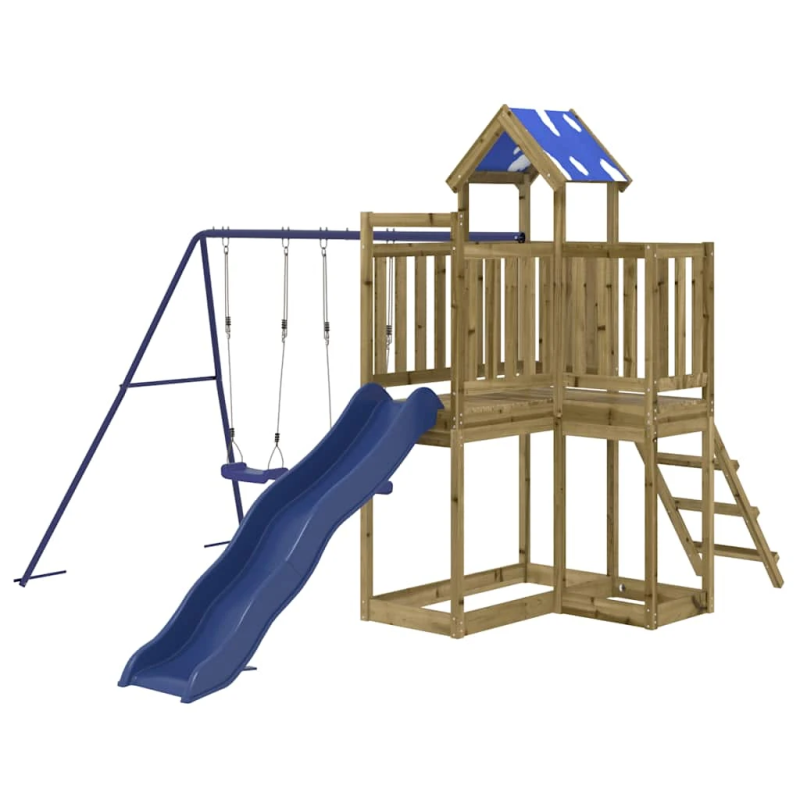 vidaXL āra rotaļu laukums, impregnēts priedes koks