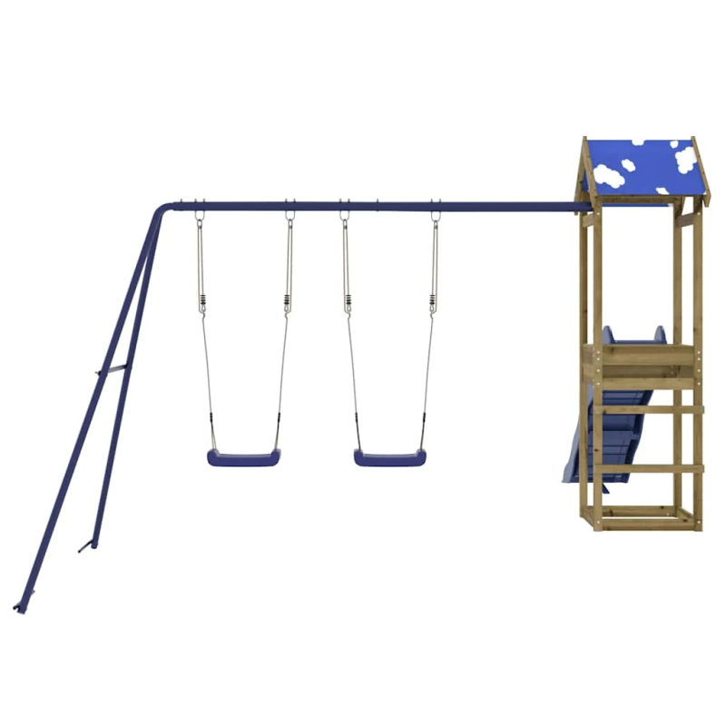 vidaXL āra rotaļu laukums, impregnēts priedes koks