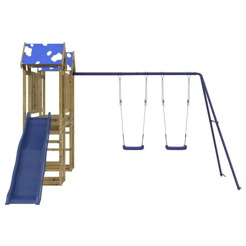 vidaXL āra rotaļu laukums, impregnēts priedes koks