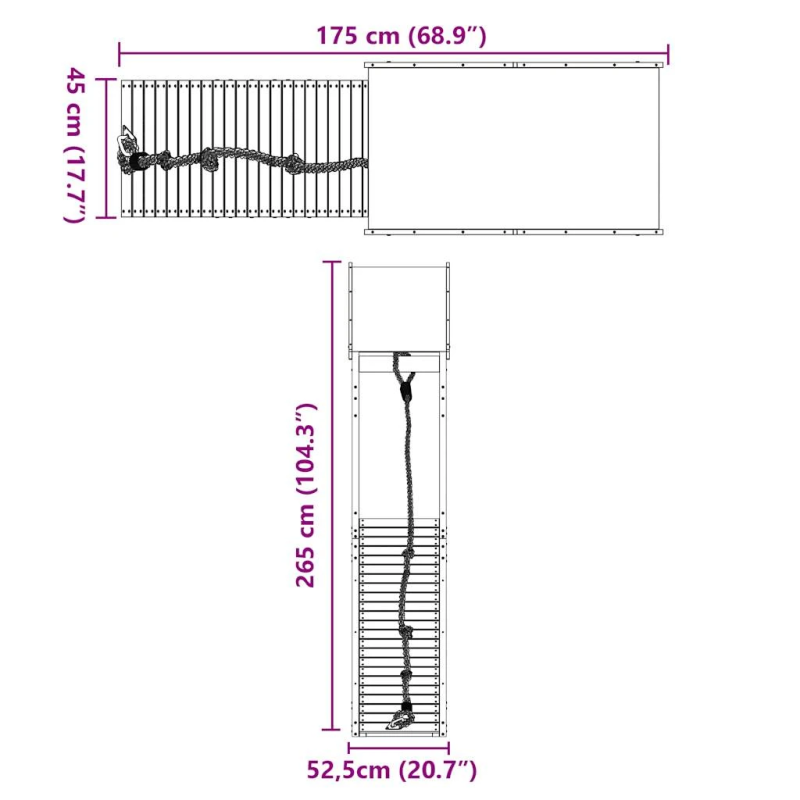 vidaXL āra rotaļu laukums, priedes masīvkoks