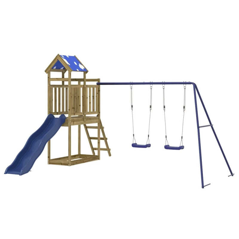 vidaXL āra rotaļu laukums, impregnēts priedes koks