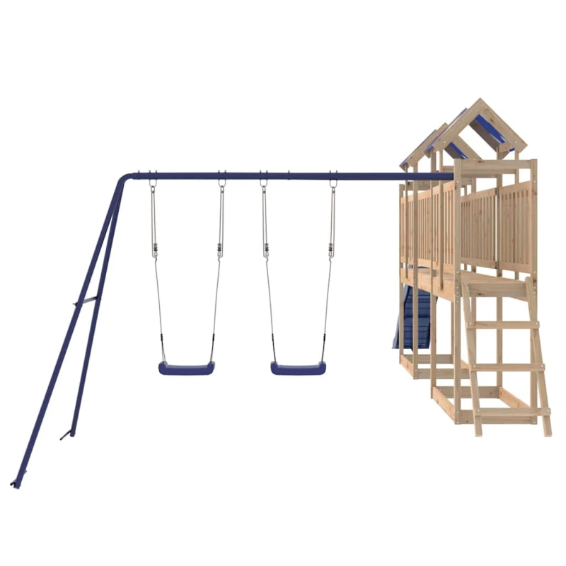 vidaXL āra rotaļu laukums, priedes masīvkoks