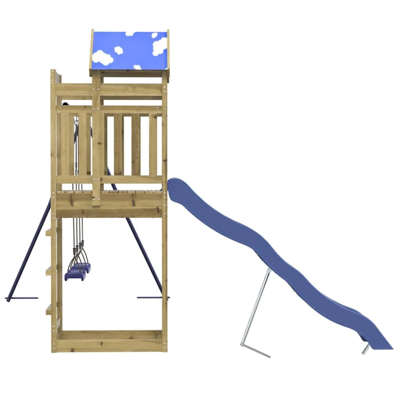 vidaXL āra rotaļu laukums, impregnēts priedes koks