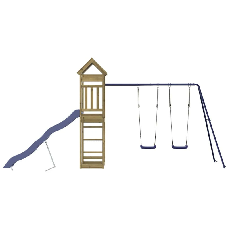 vidaXL āra rotaļu laukums, impregnēts priedes koks