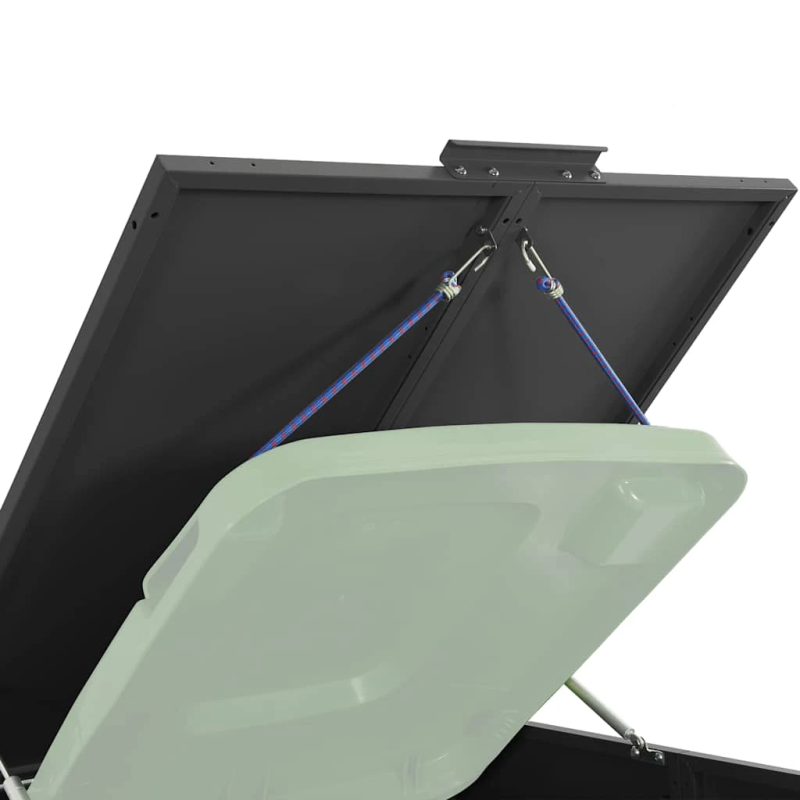 vidaXL atkritumu tvertņu novietne, melna, 276x79x117 cm, tērauds