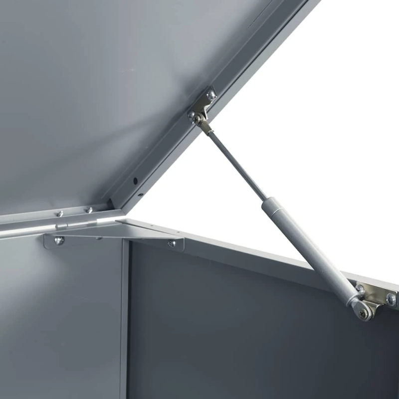 vidaXL atkritumu tvertņu novietne, pelēka, 207x79x117 cm, tērauds