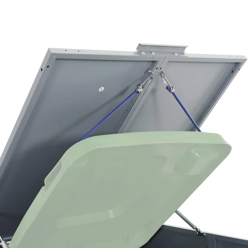 vidaXL atkritumu tvertņu novietne, pelēka, 276x79x117 cm, tērauds