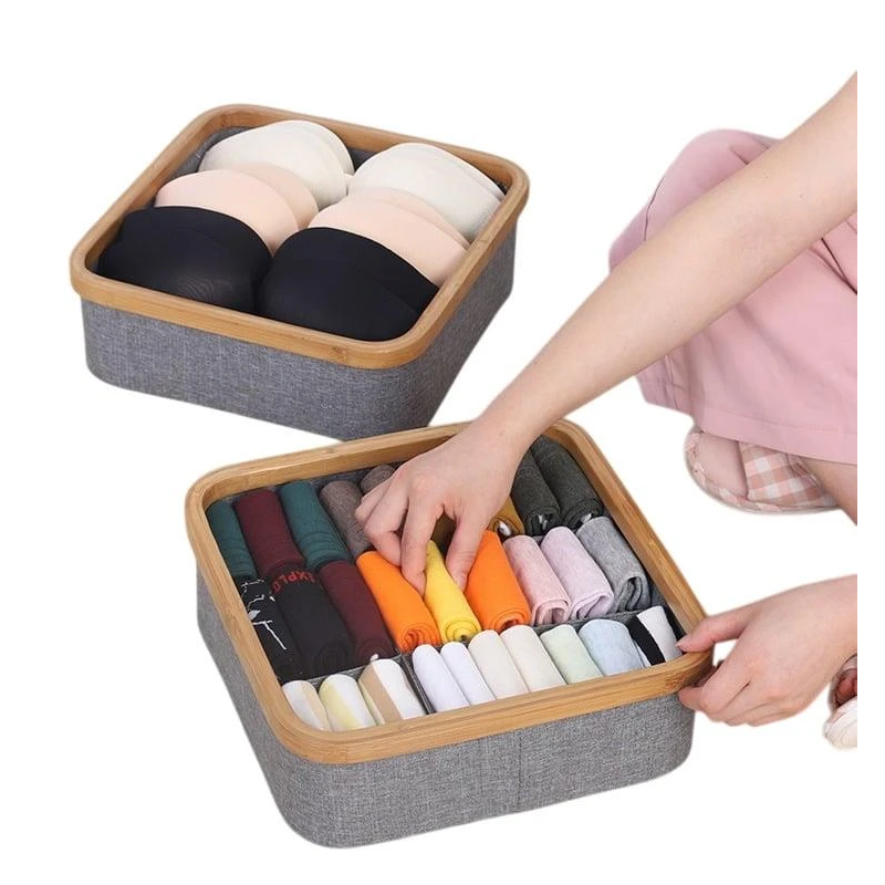 Kaste 3 nod.domoletti 30x30x9cm pelēka