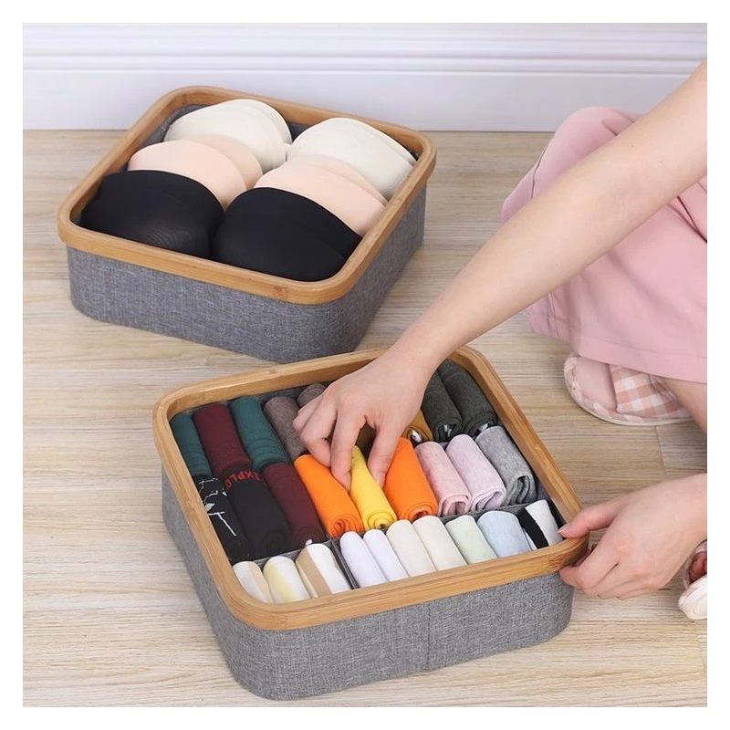 Kaste 3 nod.domoletti 30x30x9cm pelēka