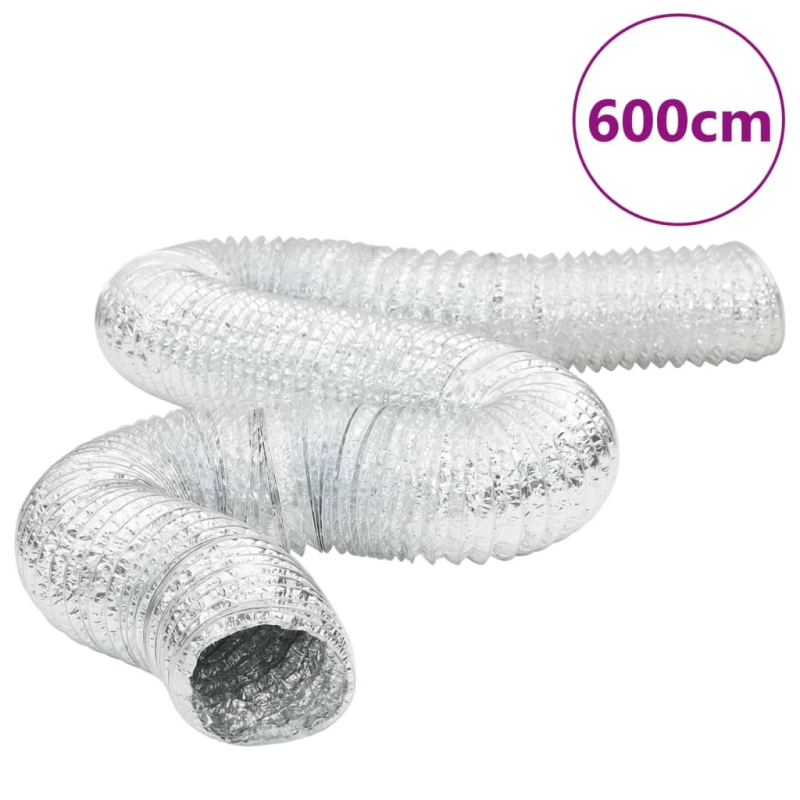 vidaXL ventilācijas kanāls, alumīnijs, 6 m, DIA20 cm