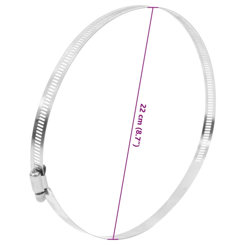 vidaXL šļūteņu skavas, 6 gab., 91-220 mm, nerūsējošais tērauds